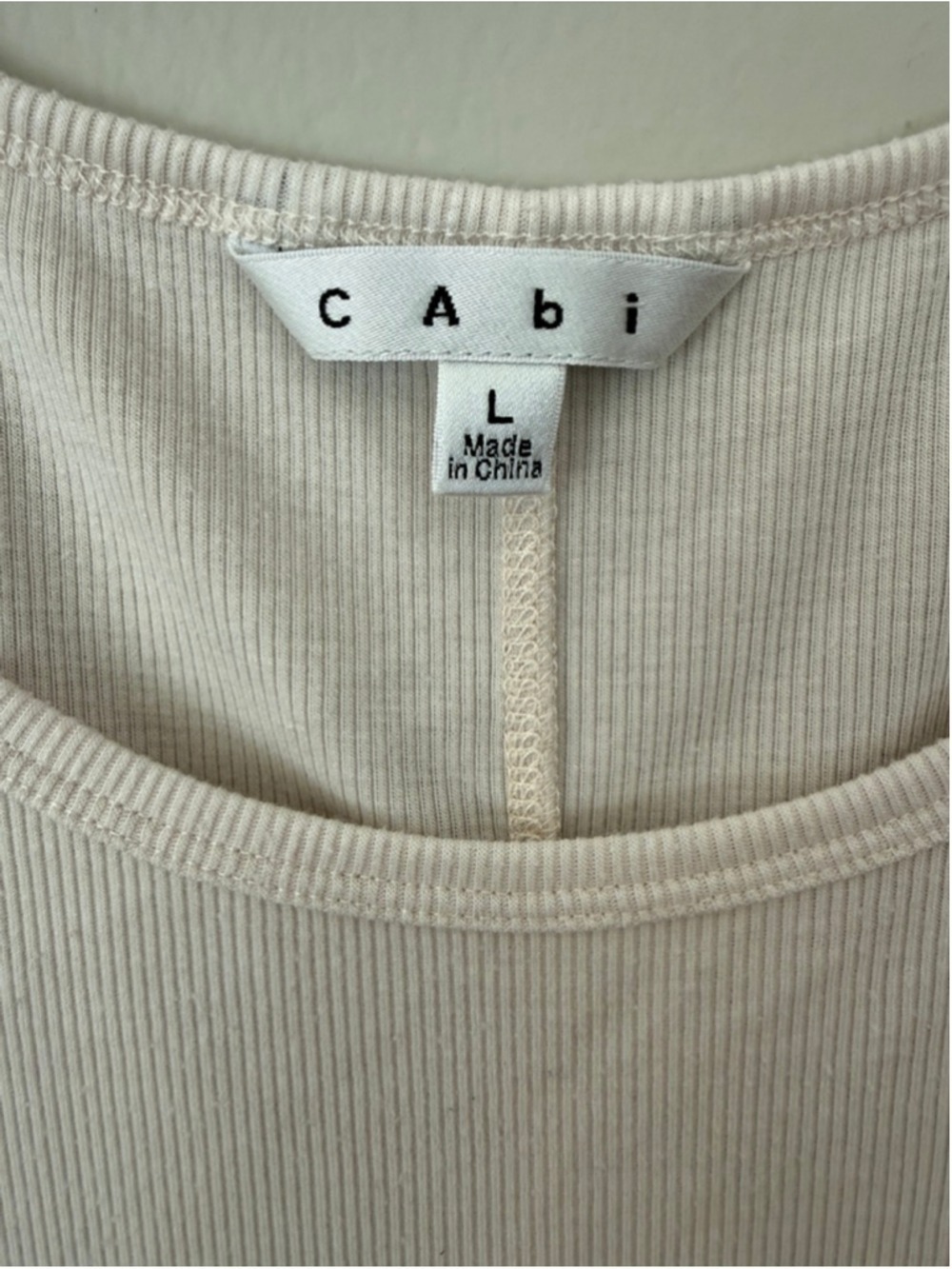 CAbi Ribbed Tank Top Size L Cream Off White - Picture 3 of 4